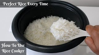 How To Cook Perfect Fluffy Rice In Rice Cooker  How To Use Rice Cooker [upl. by Boeschen526]