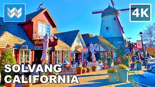 4K Solvang Danish Village in Santa Barbara County California  Christmas Walking Tour 🎧 [upl. by Maclean468]