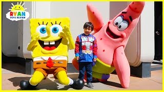 Ryan meets SpongeBob at Universal Studios Amusement Park [upl. by Grefe]