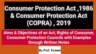 Consumer Protection Act 1986 amp 2019  Rights of Consumer  Consumer Protection Councils  CS  CA [upl. by Mccutcheon]