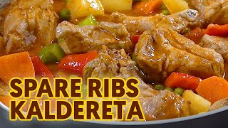 Spareribs Kaldereta  Pork Ribs Stew Filipino Style [upl. by Matelda]