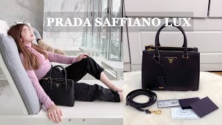 PRADA SAFFIANO LUX 1BA896 REVIEW [upl. by Margy]