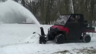 Quick Attach ATVUTV Snow Blower Snowblower Attachment [upl. by Egroj]