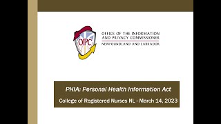 PHIA Personal Health Information Act 1 [upl. by Brote]