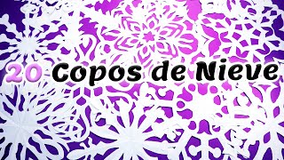 20 Diseños diferentes de copos de nieve en papel  técnica de kirigami ⭐ [upl. by Alyak]