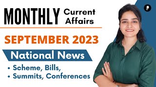 September 2023 Current Affairs  Parcham Classes Monthly Current Affairs 2023  National News [upl. by Airtap891]