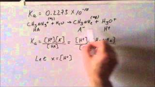 Weakly acidic salt methylammonium chloride CH₃NH₃Cl pH problem [upl. by Norahs]