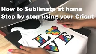 Sublimation Printing On Tshirt at Home Using Cricut Design Space  dye sublimation [upl. by Candide]