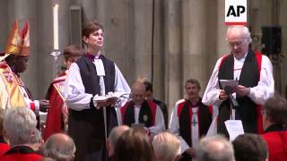 Church of England ordains first female bishop protest [upl. by Klingel]