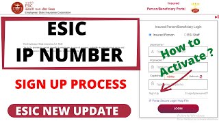 How to Activate  Register ESIC Number  ESIC Number Kaise Activate Kare  ESIC IP Sign Up Process [upl. by Misaq]