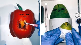 Girl Creativity Does Surgery On Fruits [upl. by Enawyd951]