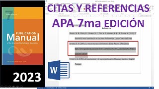 CITAS Y REFERENCIAS según NORMAS APA 7ma EDICIÓN plantilla gratis [upl. by Noicpecnoc]