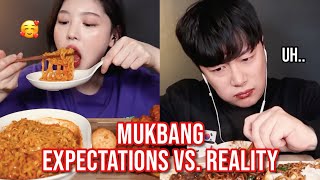 mukbang EXPECTATIONS vs REALITY [upl. by Ednalrym]