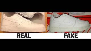 How To Spot Fake Nike Air Force 1 Sneakers  Trainers Authentic vs Replica Comparison [upl. by Netsuj]